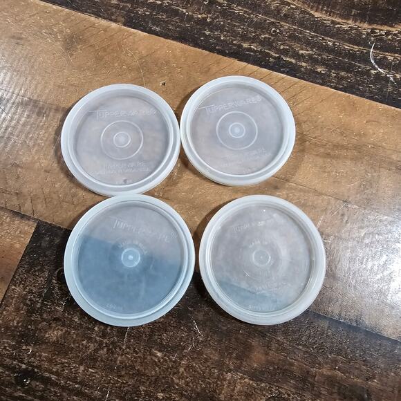 Vintage Tupperware Opaque Round Circle Lids Cover 296 - Picture 1 of 2